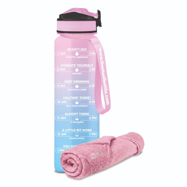 MWB CON ASCIUGAMANO 1L #6 ICE BLUE & PINK